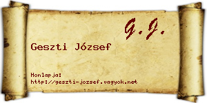 Geszti József névjegykártya